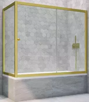 Шторка на ванну стеклянная «Vegas Glass» ZV+ZVF Novo 170/85 Crystal vision/золото матовое универсальная