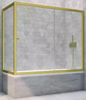 Шторка на ванну стеклянная «Vegas Glass» ZV+ZVF Novo 170/90 Crystal vision/золото матовое универсальная