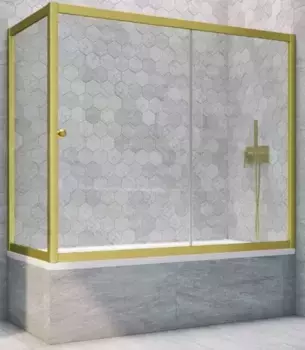 Шторка на ванну стеклянная «Vegas Glass» ZV+ZVF Novo 170/90 прозрачная/золото матовое универсальная