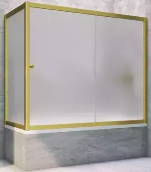 Шторка на ванну стеклянная «Vegas Glass» ZV+ZVF Novo 180/70 сатин/золото матовое универсальная