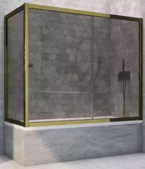 Шторка на ванну стеклянная «Vegas Glass» ZV+ZVF Tur Novo 150/80 графит/бронза универсальная