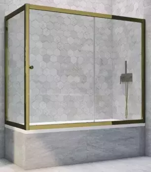 Шторка на ванну стеклянная «Vegas Glass» ZV+ZVF Tur Novo 150/85 Crystal vision/бронза универсальная