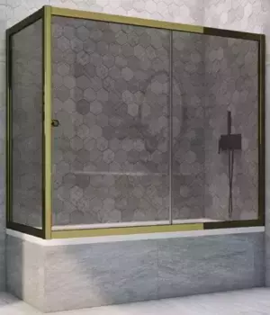 Шторка на ванну стеклянная «Vegas Glass» ZV+ZVF Tur Novo 150/85 графит/бронза универсальная