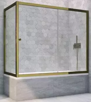 Шторка на ванну стеклянная «Vegas Glass» ZV+ZVF Tur Novo 160/70 Crystal vision/бронза универсальная