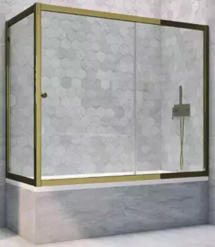 Шторка на ванну стеклянная «Vegas Glass» ZV+ZVF Tur Novo 160/75 Crystal vision/бронза универсальная
