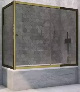 Шторка на ванну стеклянная «Vegas Glass» ZV+ZVF Tur Novo 160/75 графит/бронза универсальная