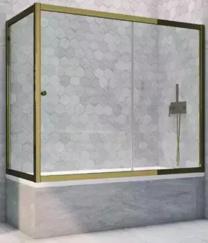 Шторка на ванну стеклянная «Vegas Glass» ZV+ZVF Tur Novo 160/80 Crystal vision/бронза универсальная