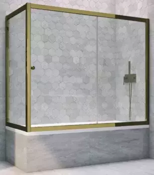 Шторка на ванну стеклянная «Vegas Glass» ZV+ZVF Tur Novo 160/85 Crystal vision/бронза универсальная