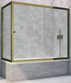 Шторка на ванну стеклянная «Vegas Glass» ZV+ZVF Tur Novo 170/70 Crystal vision/бронза универсальная