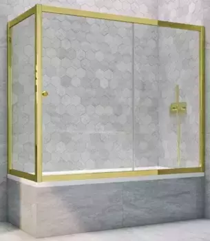 Шторка на ванну стеклянная «Vegas Glass» ZV+ZVF Tur Novo 170/70 Crystal vision/золото глянцевое универсальная