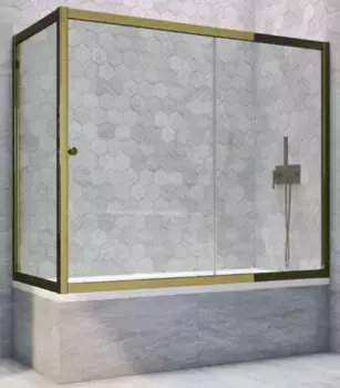 Шторка на ванну стеклянная «Vegas Glass» ZV+ZVF Tur Novo 170/80 Crystal vision/бронза универсальная