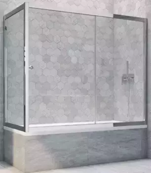 Шторка на ванну стеклянная «Vegas Glass» ZV+ZVF Tur Novo 170/80 Crystal vision/хром глянцевый универсальная