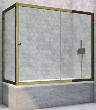 Шторка на ванну стеклянная «Vegas Glass» ZV+ZVF Tur Novo 170/85 Crystal vision/бронза универсальная