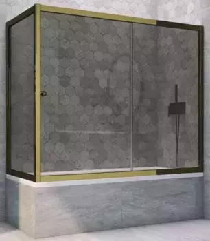 Шторка на ванну стеклянная «Vegas Glass» ZV+ZVF Tur Novo 180/70 графит/бронза универсальная