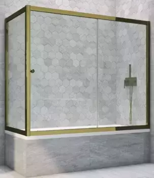 Шторка на ванну стеклянная «Vegas Glass» ZV+ZVF Tur Novo 180/80 Crystal vision/бронза универсальная