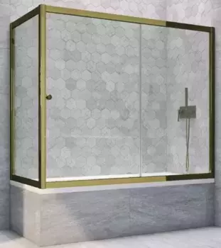 Шторка на ванну стеклянная «Vegas Glass» ZV+ZVF Tur Novo 180/90 Crystal vision/бронза универсальная