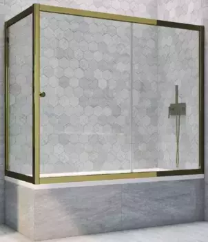 Шторка на ванну стеклянная «Vegas Glass» ZV+ZVF Tur Novo 190/70 Crystal vision/бронза универсальная