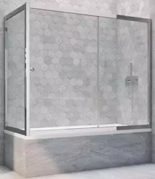 Шторка на ванну стеклянная «Vegas Glass» ZV+ZVF Tur Novo 190/70 Crystal vision/хром глянцевая универсальная