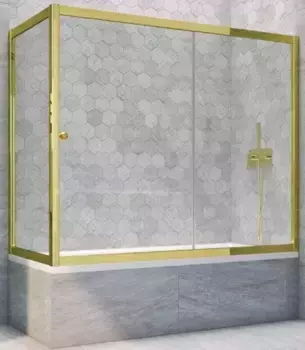 Шторка на ванну стеклянная «Vegas Glass» ZV+ZVF Tur Novo 190/70 Crystal vision/золото глянцевое универсальная