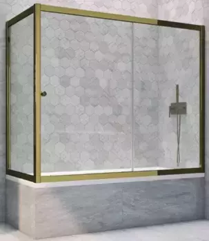 Шторка на ванну стеклянная «Vegas Glass» ZV+ZVF Tur Novo 190/70 прозрачная/бронза универсальная