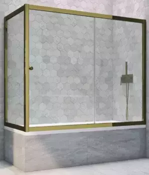 Шторка на ванну стеклянная «Vegas Glass» ZV+ZVF Tur Novo 190/75 Crystal vision/бронза универсальная