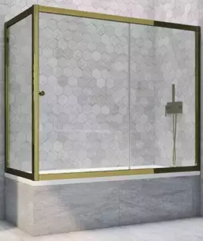 Шторка на ванну стеклянная «Vegas Glass» ZV+ZVF Tur Novo 190/80 Crystal vision/бронза универсальная
