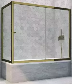 Шторка на ванну стеклянная «Vegas Glass» ZV+ZVF Tur Novo 190/80 прозрачная/бронза универсальная
