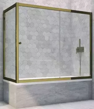 Шторка на ванну стеклянная «Vegas Glass» ZV+ZVF Tur Novo 190/85 Crystal vision/бронза универсальная
