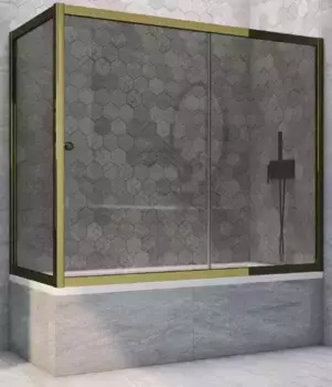 Шторка на ванну стеклянная «Vegas Glass» ZV+ZVF Tur Novo 190/85 графит/бронза универсальная