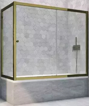 Шторка на ванну стеклянная «Vegas Glass» ZV+ZVF Tur Novo 190/85 прозрачная/бронза универсальная