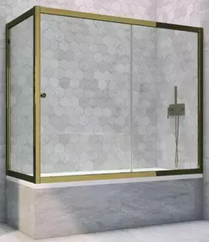 Шторка на ванну стеклянная «Vegas Glass» ZV+ZVF Tur Novo 190/90 Crystal vision/бронза универсальная