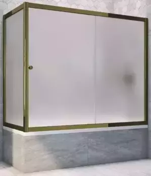 Шторка на ванну стеклянная «Vegas Glass» ZV+ZVF Tur Novo 190/90 сатин/бронза универсальная