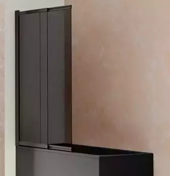 Шторка на ванну стеклянная «Vincea» VSB-1E100CGB тонированная/чёрная универсальная