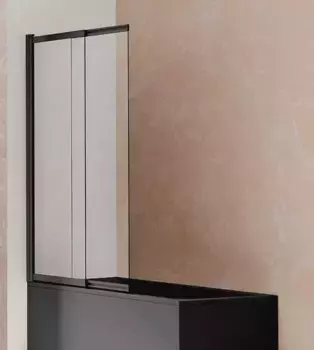 Шторка на ванну стеклянная «Vincea» VSB-1E100CLB прозрачная/чёрная универсальная