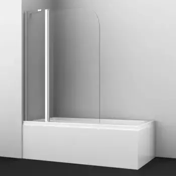 Шторка на ванну стеклянная «Wasserkraft» Leinel 35P02-110 Fixed 110/140 прозрачная/хром универсальная