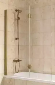 Шторка на ванну стеклянная «Vegas Glass» E2V Lux 120/150 Crystal vision/бронза левая