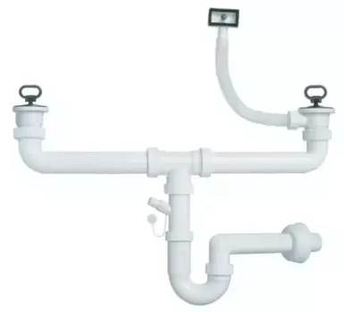 Сифон для кухонной мойки на две чаши «Alveus» FI 70-PP-70 ECO хром