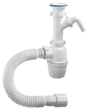 Сифон для кухонной мойки «Orio» А-70059 1 1/2"х40 белый