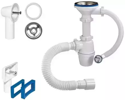 Сифон для кухонной мойки «Orio» Б-45079 3 1/2 х 40 нержавеющая сталь