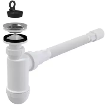 Сифон для раковины «AlcaPlast» A41 Flexi хром/белый