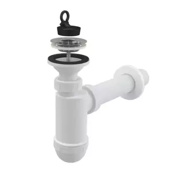 Сифон для раковины «AlcaPlast» A41 хром/белый