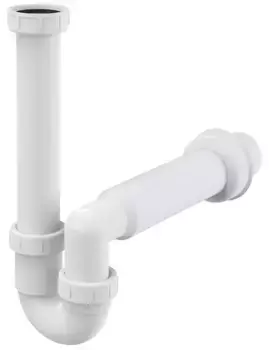 Сифон для раковины «AlcaPlast» A80-DN50 с накидной гайкой белый