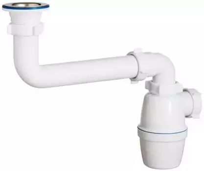 Сифон для раковины «Orio» К-4003 1 1/2"х40 со смещённым сливом нержавеющая сталь