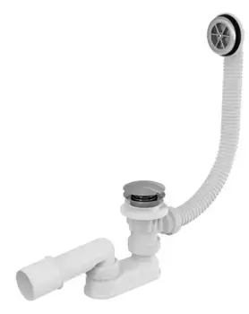 Сифон для ванны слив-перелив «AlcaPlast» A505KM-57 см перелив 57 см хром Клик-клак