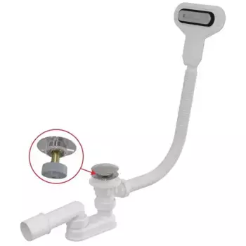 Сифон для ванны слив-перелив «AlcaPlast» A516CKM перелив 57 см хром Клик-клак