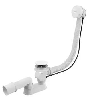 Сифон для ванны слив-перелив «AlcaPlast» A51BM перелив 57 см белый полуавтомат
