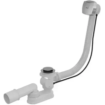 Сифон для ванны слив-перелив «AlcaPlast» A55K NEW-120-RU-01 перелив 120 см хром полуавтомат