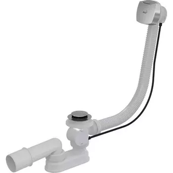 Сифон для ванны слив-перелив «AlcaPlast» A55K NEW перелив 57 см хром полуавтомат