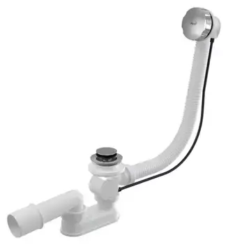 Сифон для ванны слив-перелив «AlcaPlast» A55K-80-RU-01 перелив 80 см хром полуавтомат