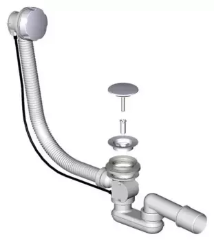 Сифон для ванны слив-перелив «Фэма» 0203577 перелив 65 см хром полуавтомат